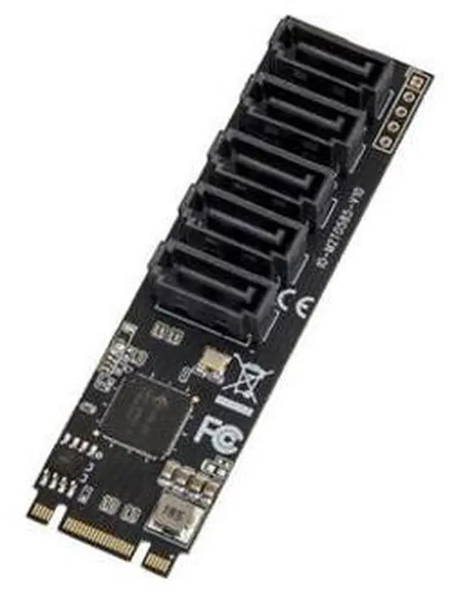 Alt view image 4 of 4 - Syba 5 port Non-RAID SATA III 6Gbp/s to M.2 B+M Key Adapter PCI-e 3.0 x2 Bandwith