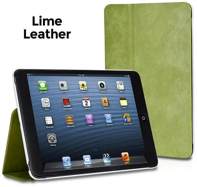 Alt view image 16 of 20 - XtremeMac Microfolio Leather Lime Case for iPad Mini