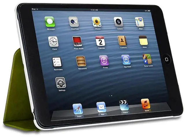 Alt view image 18 of 20 - XtremeMac Microfolio Leather Lime Case for iPad Mini
