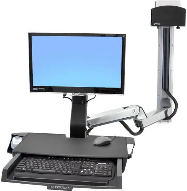 Alt view image 6 of 12 - Ergotron 45-261-026 SV Sit-Stand Combo Extender Arm - Brushed Aluminum