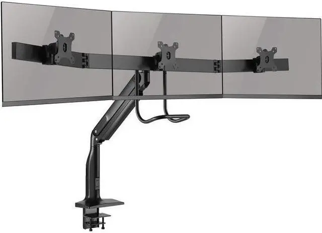 Alt view image 10 of 17 - Tripp Lite Safe-IT DMPDT1732AM Desk Mount for Monitor, HDTV, Flat Panel Display, Curved Screen Display, Smartphone, Interactive Display - Black - Adjustable Height - 3 Display(s) Supported - 17"