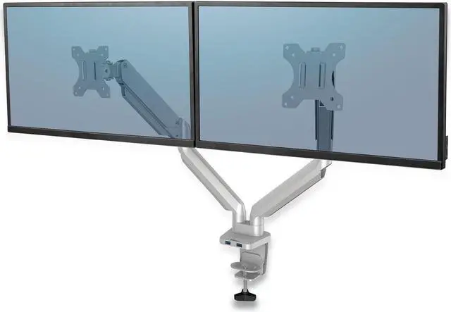 Alt view image 8 of 20 - Fellowes Platinum Series Adjustable Dual Monitor Arm Up to 32" Silver 8056501