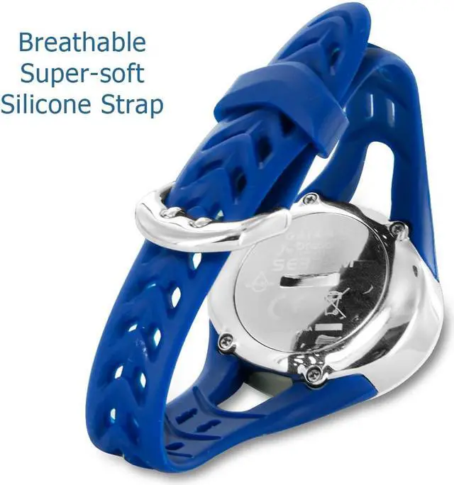 Alt view image 7 of 8 - Oregon Scientific SE338/BXTDB Gaiam ECG Heartrate Monitor Touch Watch Navy Blue