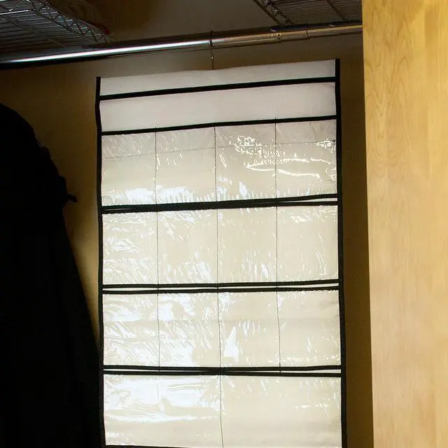 Alt view image 5 of 6 - Stylishly Stored 52 Pocket Hanging Canvas Jewelry Organizer