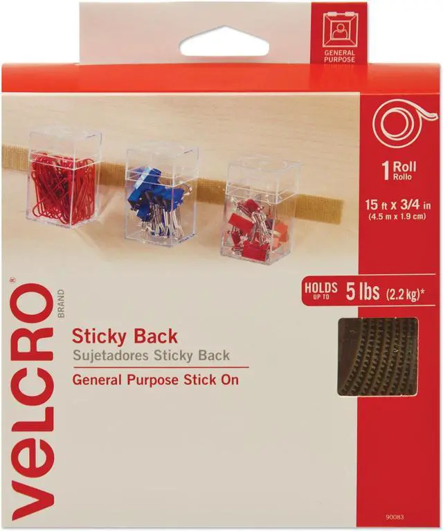 Alt view image 14 of 19 - Velcro Sticky-Back Hook and Loop Fastener Tape with Dispenser 3/4 x 15 ft. Roll