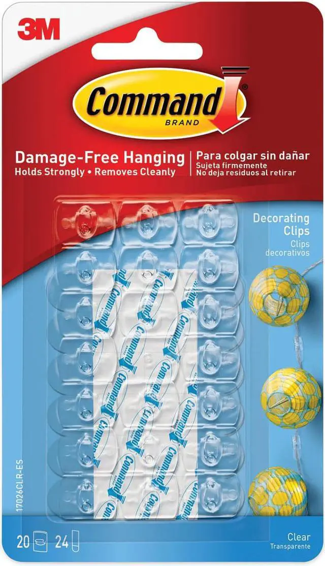 Alt view image 2 of 3 - Command Decorating Clips 20/Pkg-Clear