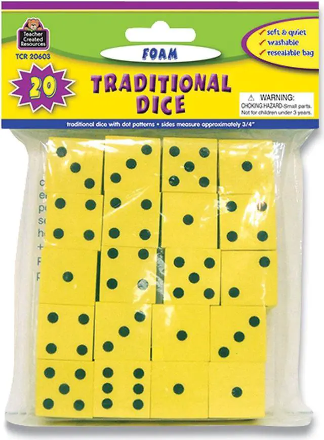 Alt view image 9 of 17 - Teacher Created Resources TCR20603 Foam Traditional Dice