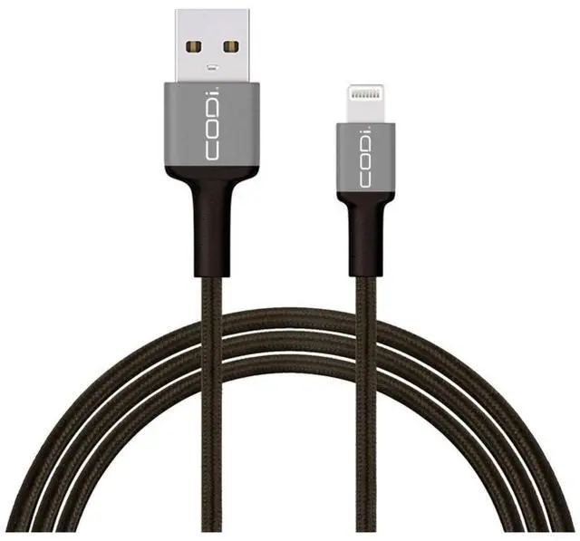 Main image of Codi 6' Braided Nylon USB-A to MFI Lightning Charge & Sync Cable A01070