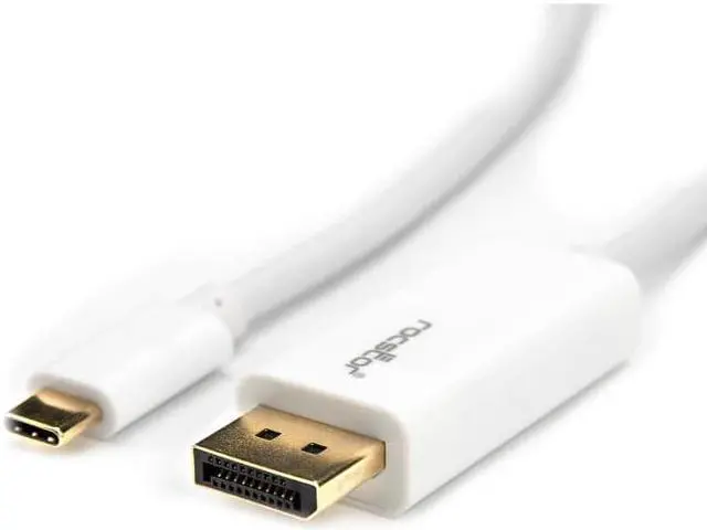 Alt view image 10 of 12 - Rocstor Y10C241-W1 10ft / 3m USB Type C to DisplayPort Cable - USB C to DP Cable - 4K 60Hz - White