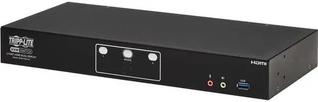 Alt view image 2 of 14 - Tripp Lite B006-HD2UA2 HDMI Dual-Display KVM Switch - 1 Computer(s) - 4096 x 2160 - 50 Hz, 60 Hz - 1 x Network (RJ-45) - 6 x USB - 5 x HDMI - Desktop, Rack-mountable