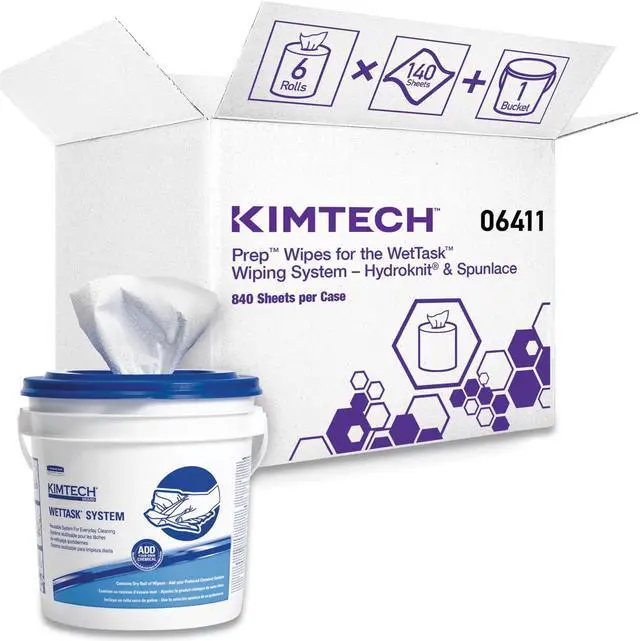Alt view image 8 of 11 - KIMTECH PREP Wipes for WETTASK System, 12 x 12 1/2, 90/Roll, 6/Carton