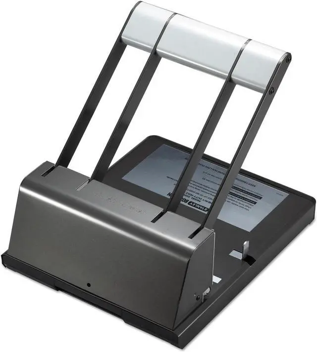 Alt view image 2 of 6 - 160-Sheet Antimicrobial Protected Xtreme Duty 2-3 Hole Punch, Black/silver