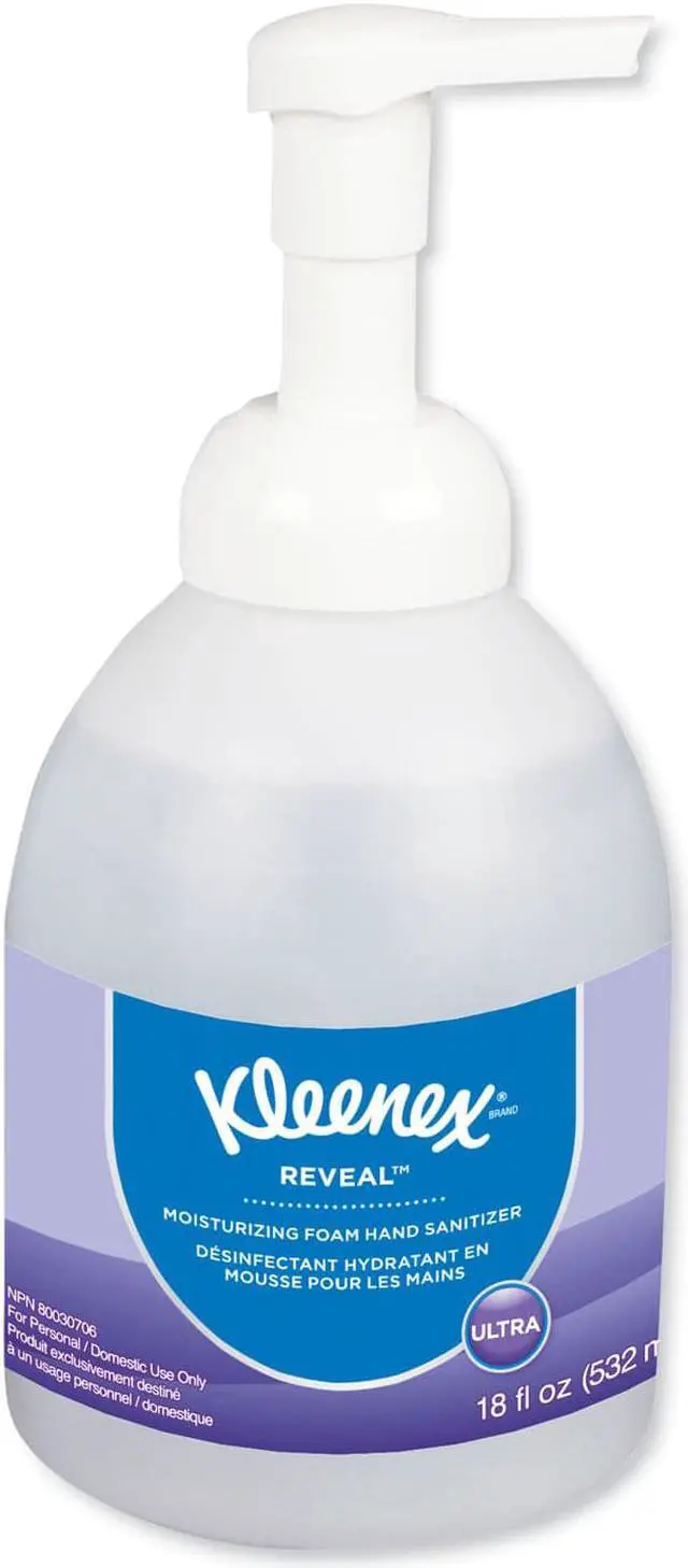 Main image of Kleenex Reveal Ultra Moisturizing Foam Hand Sanitizer 18 oz Clear 4/Carton 45826