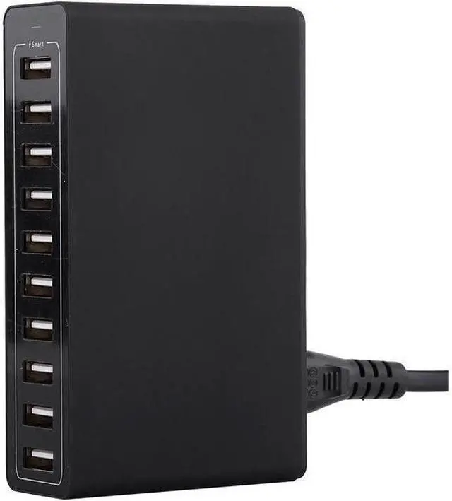 Main image of 4XEM 10 Port 50W 10AMP Usb-A Charger Wall Charger Black