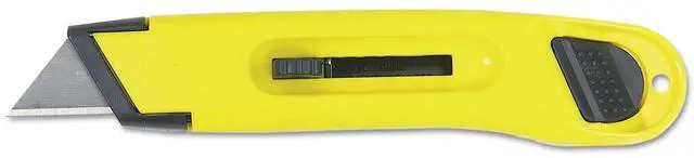 Alt view image 2 of 7 - Plastic Light-Duty Utility Knife w/Retractable Blade, Yellow 10-065
