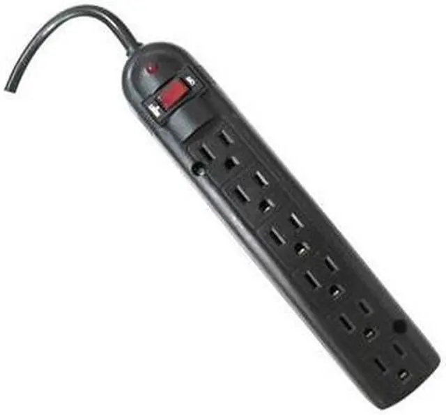 Alt view image 4 of 4 - Weltron 6 Outlet Black Plastic Surge Protector w/ 6ft Cord WSP600PLF6BK