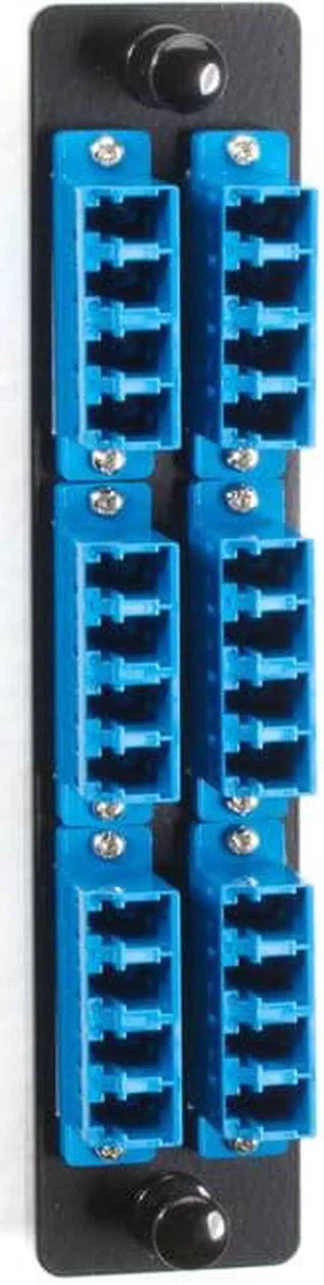 Alt view image 2 of 8 - Black Box Fiber Adapter Panel, High Density, (12) LC Duplex, Ceramic, Blue