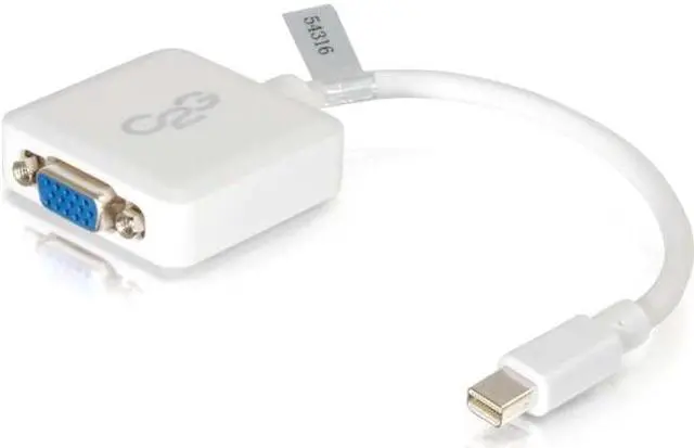 Alt view image 16 of 16 - C2G 8IN MINI DISPLAYPORT TO VGA ADAPTER CONVERTER MALE TO FEMALE ACTIVE WHITE -