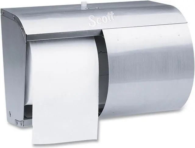 Alt view image 3 of 9 - KIMBERLY-CLARK PROFESSIONAL* 09606 Coreless Double Roll Bath Tissue Dispenser, 7.1" x 10.1" x 6.4", Stainless Steel