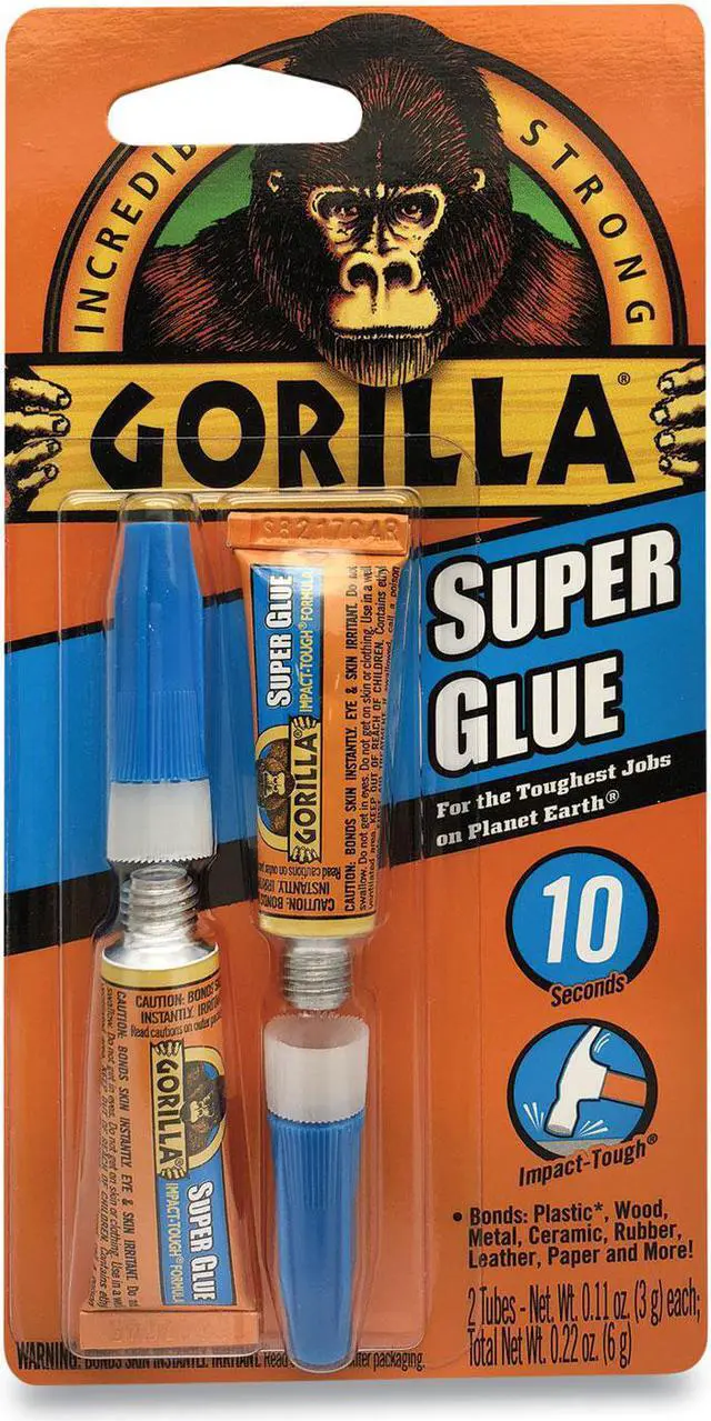 Alt view image 2 of 5 - GORILLA GLUE 7800102 Super Glue,Instant Bonding,2 - 3g Tubes