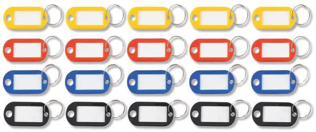 Main image of KEY TAGS LABEL WINDOW, 0.88 X 0.19 X 2, ASSORTED, 20/PACK
