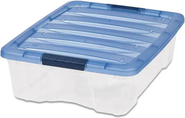 Alt view image 2 of 2 - IRIS Stack & Pull 26.9 Qt. Latch Lid Storage Box Clear (100364) 1560564