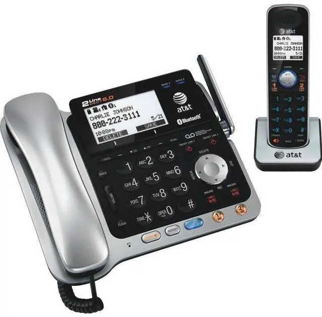 Alt view image 16 of 16 - AT&T TL86109 AT&T CORDED/CORDLESS PHONE