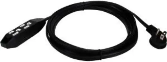 Alt view image 13 of 14 - Qvs 3-Outlet 3-Prong 10Ft Right-Angle Flat Power Extension Cord