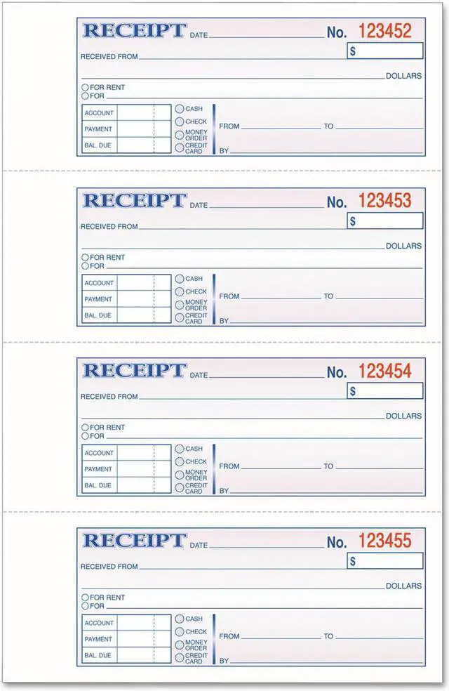 Alt view image 2 of 2 - Tops TCH1185 3-Part Hardbound Receipt Book, 7 x 2 3/4, Carbonless, 200 Sets/Book