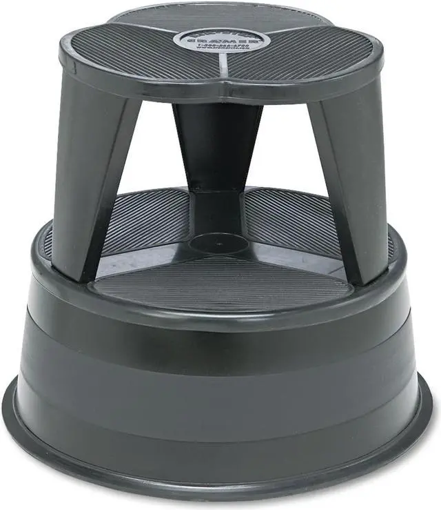 Alt view image 2 of 2 - Cramer Kik-Step Steel Step Stool 350 lb cap 16" dia. x 14 1/4h Black 100192