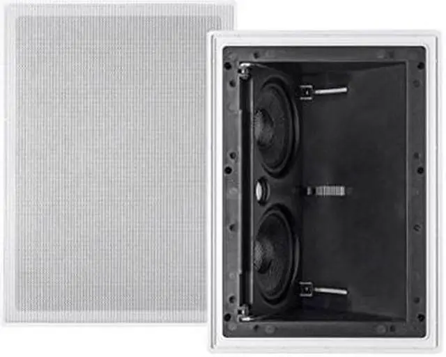 Alt view image 4 of 20 - Monoprice 2-way Carbon Fiber In-Wall Surround Speaker - Dual 5.25 Inch (Single) Vari-Angled With Paintable Grille - Alpha Series