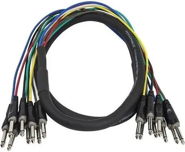Alt view image 11 of 12 - Monoprice 8-Channel 1/4 Inch TS Male to 1/4 Inch TS Male Snake 26AWG Cable C/d - 6 Feet With 8 Balanced Mono / Unbalanced Stereo Lines