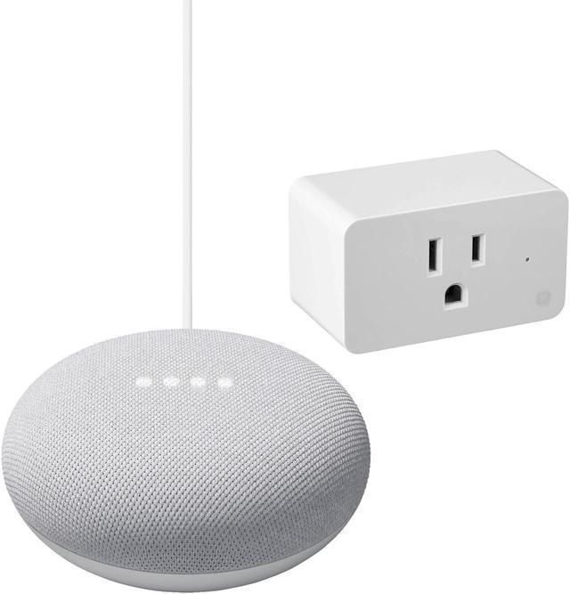 Google Nest Mini (2nd Gen) Google Assistant in Chalk + GE Smart Plug Bundle  