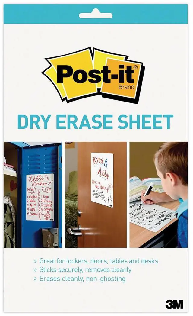 Alt view image 8 of 15 - Post-it Dry Erase Sheets 7" x 11.3" 3/Pack (DEFSHEETS-3PK)