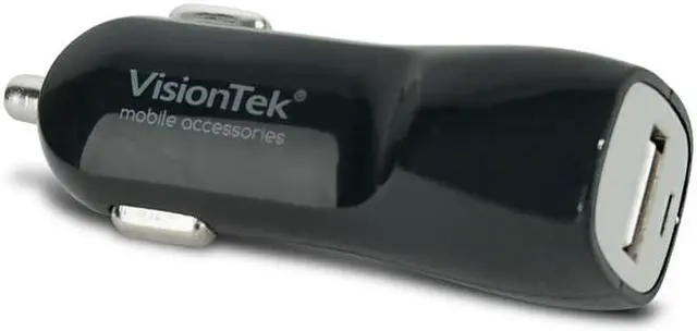 Alt view image 5 of 7 - VisionTek Products 2 Amp Car Charger with 3.2' Micro USB Cable for micro usb devices - Black