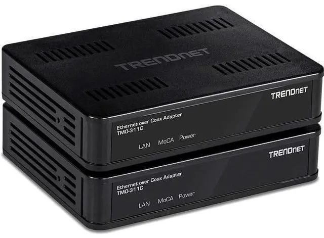Alt view image 8 of 15 - TRENDnet Ethernet Over Coax Adapter,(2-Pack), Backward Compatible with MoCA 2.0, Gigabit LAN Port, Supports Net Throughput Up to 1Gbps, Supports Up to 16 Nodes on One Network, Black, TMO-311C2K