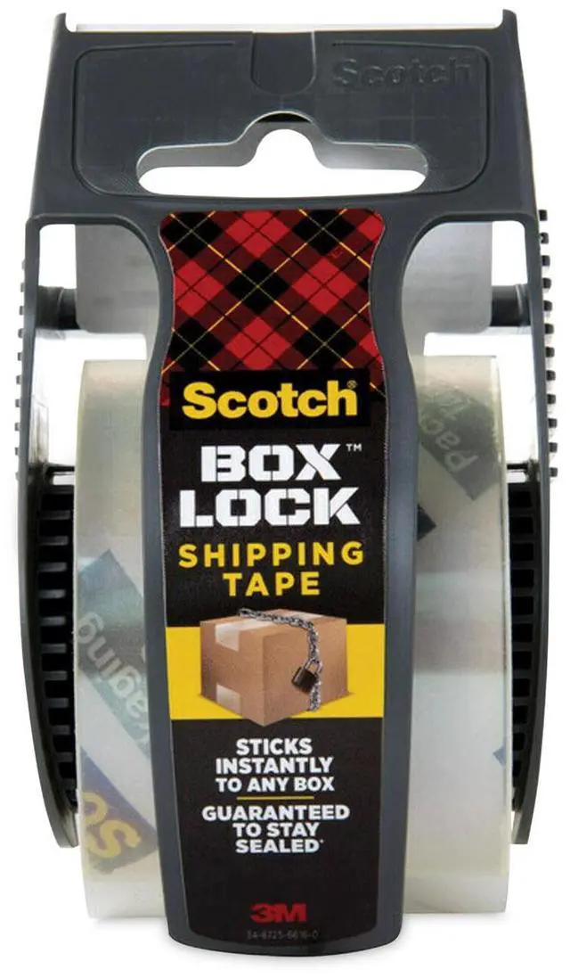 Alt view image 8 of 9 - Scotch Box Lock Heavy Duty Packing Tape with Dispenser 1.88" x 22.2 yds. Clear (195)