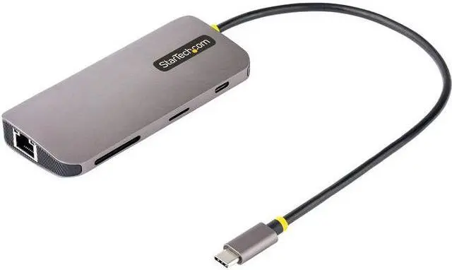 Main image of StarTech USB C Multiport Adapter 4K 60Hz HDMI Video, 3 Pt 5Gbps USB-A Hub, 100W USB Power Delivery Pass-Through/GbE/SD/MicroSD, 12"/30cm Cable, Travel Laptop Docking Station