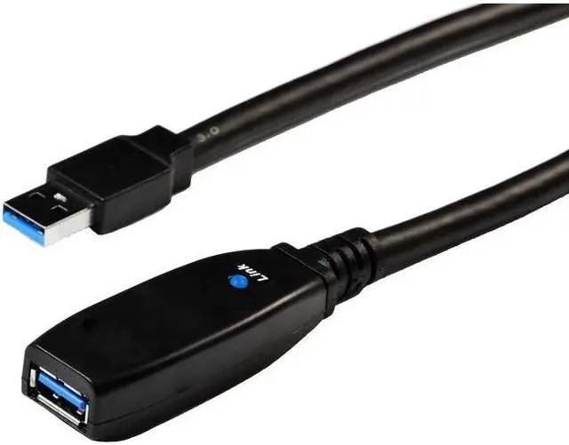 Main image of 4XEM 20M Active USB 3.0 Male to Female Extension Cable with LED signal - 65.62 ft - First End: 1 x USB 3.0 Type A Male - Second End: 1 x USB 3.0 Type A Female - 5 Gbit/s - Shielding - Nickel - Black