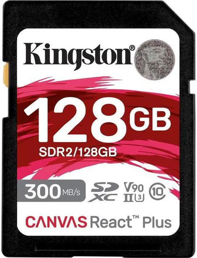 Main image of Kingston Canvas React Plus 128GB Secure Digital Extended Capacity (SDXC) Flash Card Model SDR2/128GB