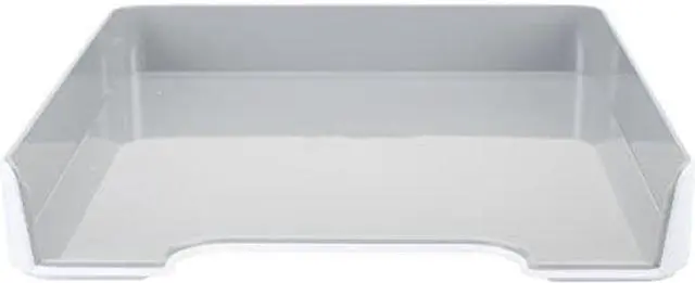 Alt view image 4 of 4 - Fusion Letter Tray, 1 3/4"H x 10"W x 12 3/4"D, White/Gray