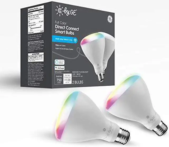 Alt view image 5 of 5 - C by GE Full Color Direct Connect Smart Bulbs (2 LED BR30 Bulbs)