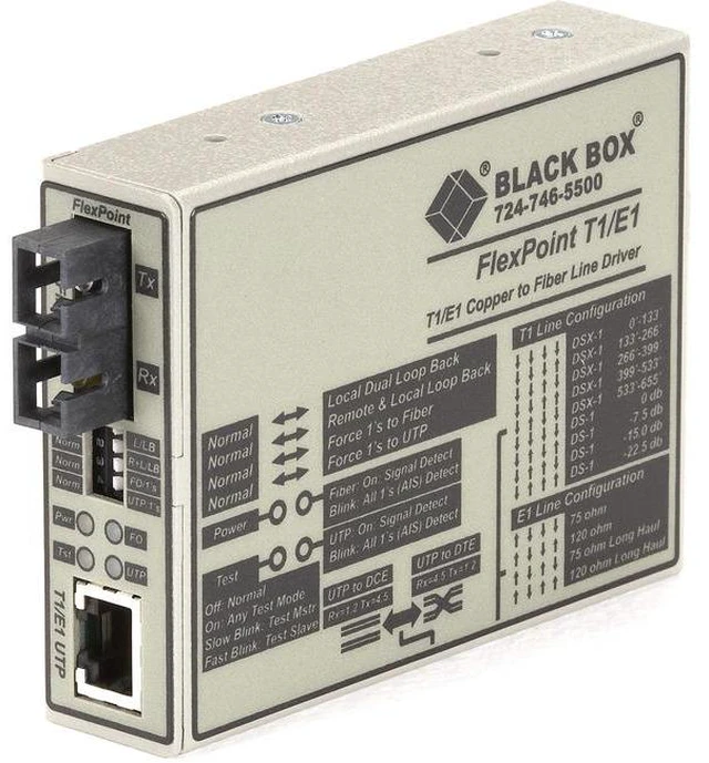 Alt view image 4 of 5 - Black Box FlexPoint Modular Media Converter, RS-232 to Fiber, Single-Mode, 30 km, SC (me662a-ssc)