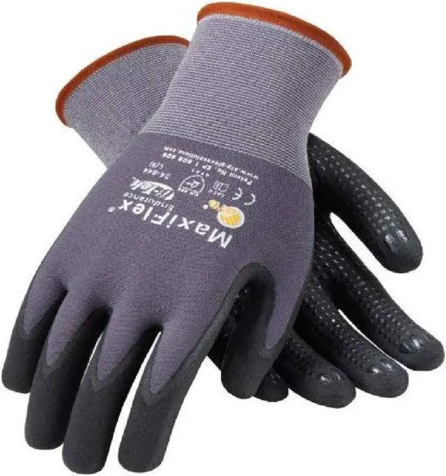 Alt view image 5 of 6 - Endurance Seamless Knit Nylon Gloves Large Size 9 Gray/Black 12 Pairs 34844L