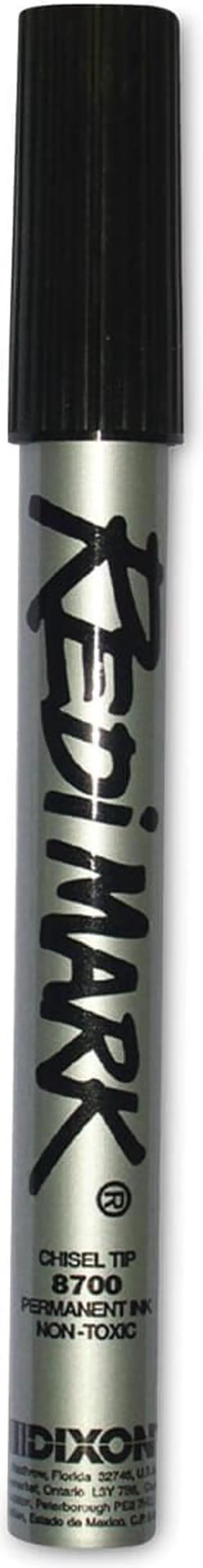 Alt view image 4 of 7 - Dixon Ticonderoga 87170 Redimark Chisel Point Permanent Marker Chisel Marker Point Style - Black Ink - 1 Each