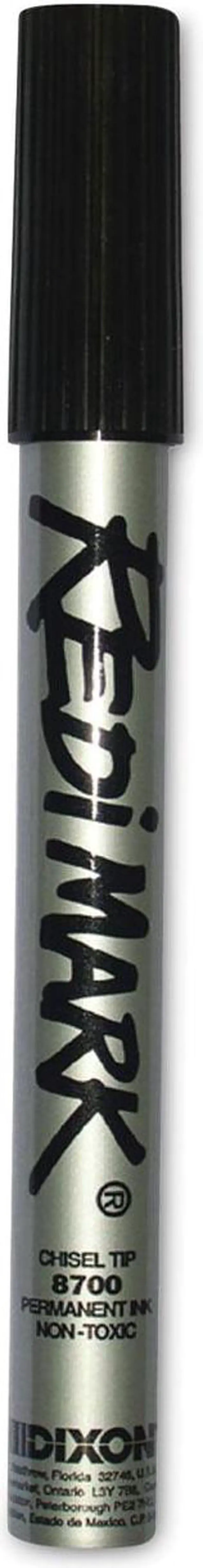 Alt view image 6 of 7 - Dixon Ticonderoga 87170 Redimark Chisel Point Permanent Marker Chisel Marker Point Style - Black Ink - 1 Each