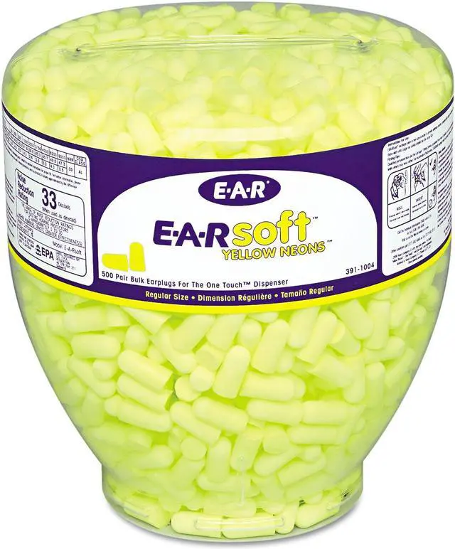 Alt view image 3 of 3 - 3M EARsoft Yellow Neon Earplug Refill for One Touch Dispensers ,REFILL,BTTL,EARSFT,500PR