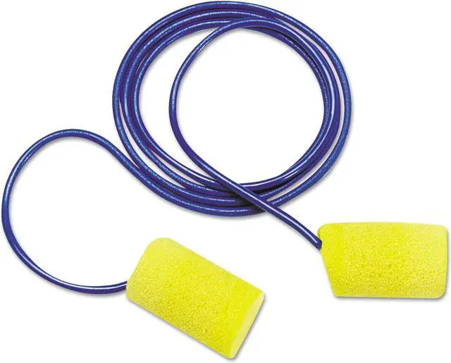 Alt view image 3 of 5 - 3M E-A-R Classic Foam Earplugs Metal Detectable Corded Poly Bag 3114101