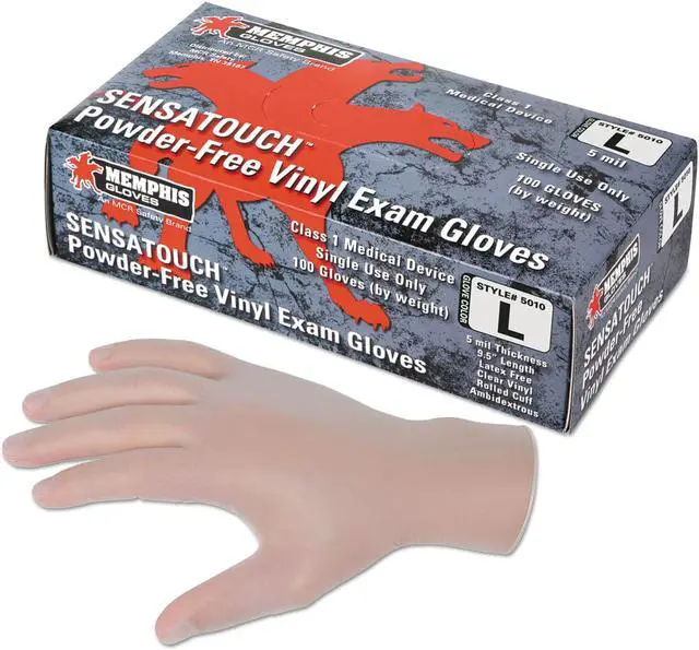 Alt view image 2 of 3 - MCR™ Safety Gloves,5mil,Vinyl,Med 5010MCT