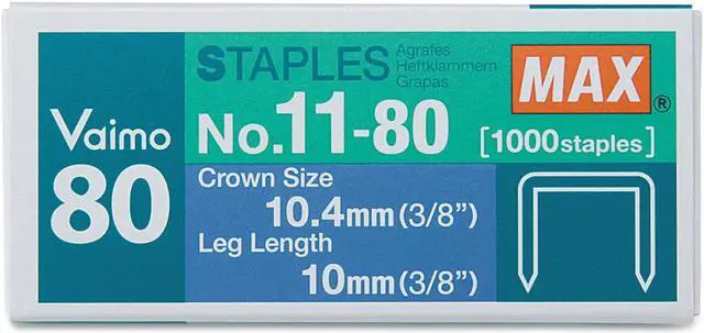 Alt view image 4 of 9 - Heavy-Duty Flat-Clinch Staples for Max HD-11UFL 3/8" Leg Length 1000/Box